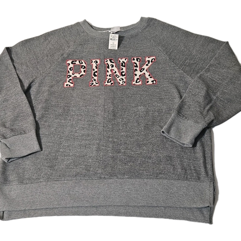 Victoria's Secret Pink Campus Top Shirt Sweater Sweatshirt‎ Light S NWT $50 MSRP